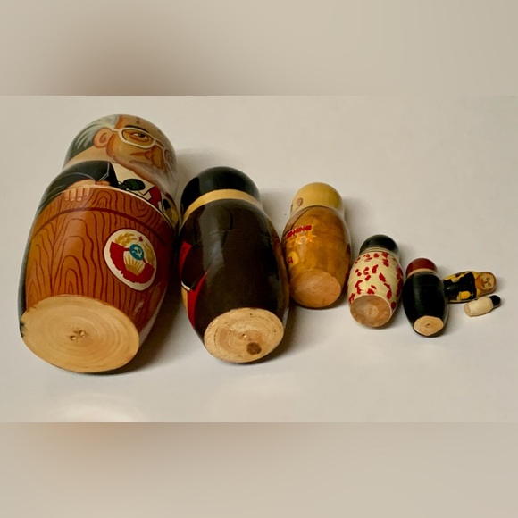 1980s Vintage Soviet Era Hand Painted Wooden Historic Russian Leaders Matryoshka - Picture 9 of 10